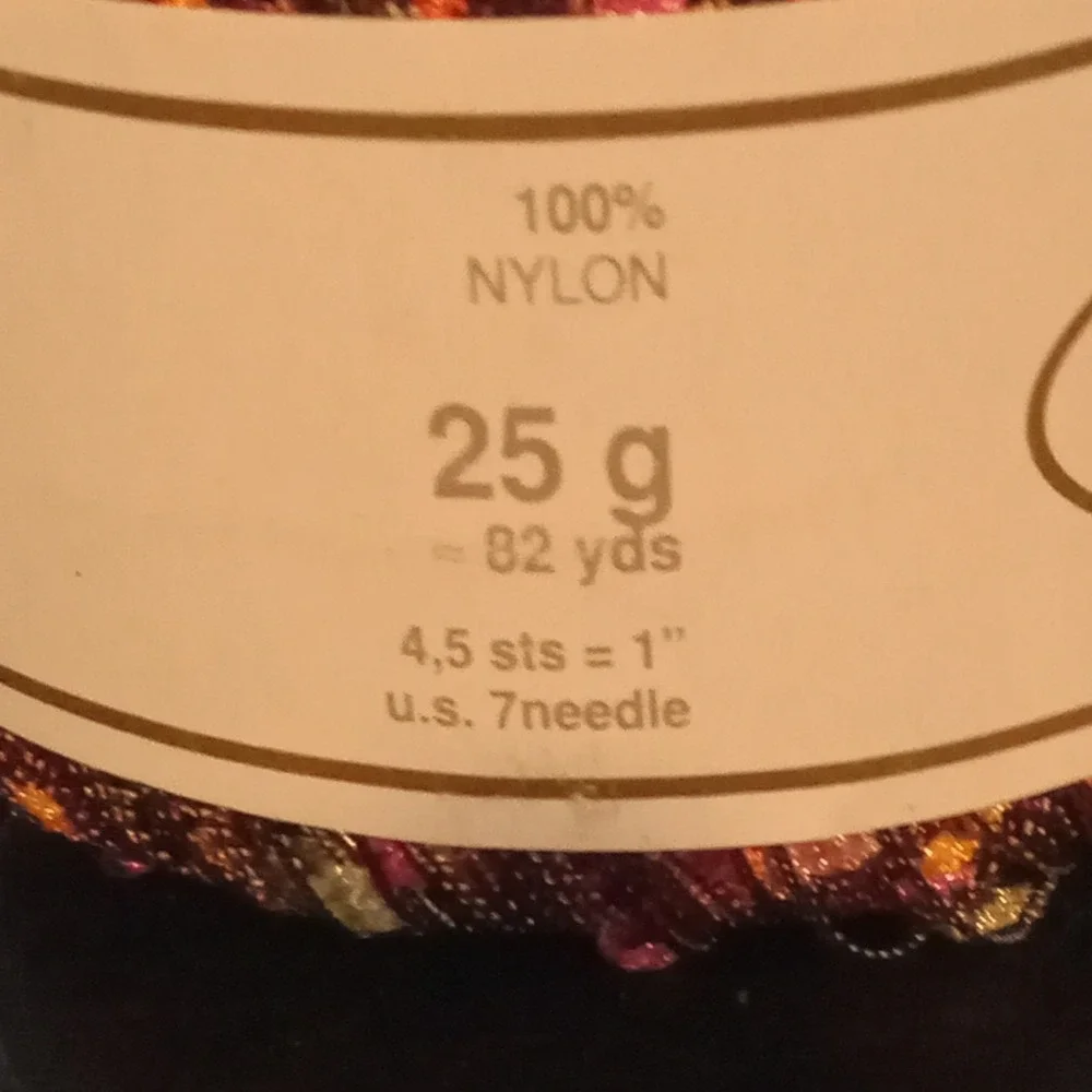 Knitting‎ Fever Dazzle Ladder Yarn #73 Metallic Craft Knit Crochet  NEW